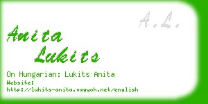 anita lukits business card